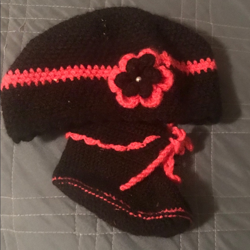 baby caps and booties.